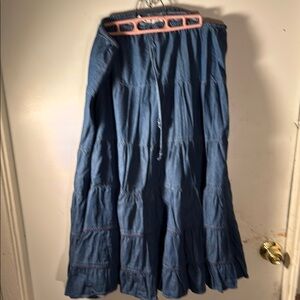 White Stag Blue Tiered Maxi Skirt Casual
